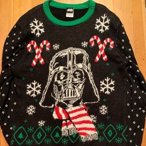 Mens Ugly Christmas Star Wars Pullover Sweater, Size M